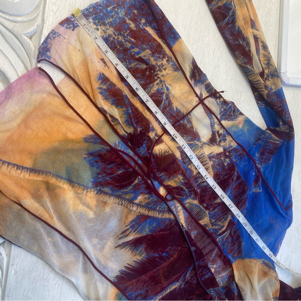 🌴 Jean Paul Gaultier Vintage‎ Soleil Palm Tree Mesh Cardigan with Hood L Brat - Picture 16 of 16